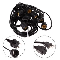 AC 100-120V 9m Vintage Outdoor Backyard Patio Globe Copper String Lights Black Cord Clear Glass Bulbs Waterproof  EU&amp;amp;amp;US Plug