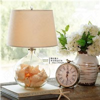 Glass table lamp American creative bedroom bedside lamp European style warm wedding room modern simple CL FG899