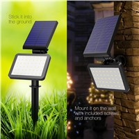 T-SUNRISE 2PCS PACK Solar Spotlight Adjustable 48 LEDs Solar In-Ground Light Waterproof Landscape Wall Light for Outdoor Garden