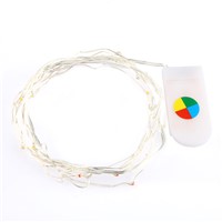 High Quality 5 Colors LED Copper wire String Light 2m 20led Waterproof CR2032 battery Fairy lamp