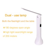 LED rechargeable 9W desk lamp table light and 2W solar portable flashlight use in bedroom children room outdoor farm etc