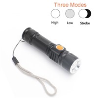 USB flashlight Built in Battery XM-L T6 LED Torch Rechargeable Waterproof Flash Light USB Torch Lamp Linternas with 18650