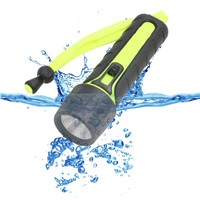 PC+TPE Diving Flashlight Bright LED Torch Flash Light Uses 4*AA Batteries Powerful LED Light Come With Tail Rope