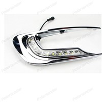 1 set car accessory fog front lamps Car styling daytime running lights for P/eugeot 2008 2014 - 2015