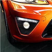 BOOMBOOST 2 pcs LED Car DRL daytime running light  For Ford Focus 2009-2011 Bumper Front Fog lamp with dimming style Relay