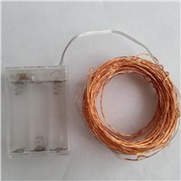 10M 100 LED Copper Wire String Lights Warm White LED Strings for Christmas Wedding Party Powered By 3 AA Battery VS019 P10 NO