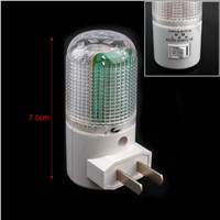 AC 220V 1W 6 Bright LED Night Light Wall Plug-in Bedside lamp White Light Energy Saving Design AC Powered