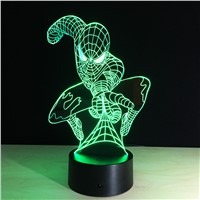 3D LED Night Light Spiderman Table Lamp Touch Switch Colorful Atmosphere Lamp Baby kids Bedroom Night Light for Children Gift