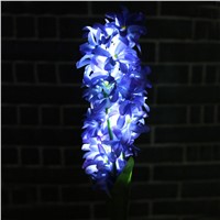 Solar Power 3 Hyacinth Flower 9 LED Lamps Waterproof Battery Landscape Garden Yard Light for Outdoor Garden Decoration