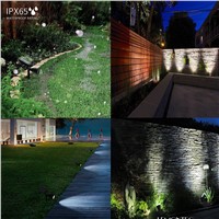 Lumiparty Solar Spotlights 4LED Solar Landscape Lights Adjustable Waterproof Outdoor Security Lighting 2 in 1 Lights for Gardens