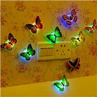 5pcs Colorful Luminous Butterfly Night Light Home Room Party Wedding Decoration Lights Lamp With Sticker Children Kids Gift P20