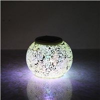 Romantic Design Changing Colour Crystal Glass LED Solar Lamp IP65 waterproof Sun Powered Table Garden Round Light Sun Light