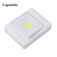 Mini COB LED Wall Light Night Lights Camp Lamp Battery Operated with Switch Magic Tape for Garage Closet