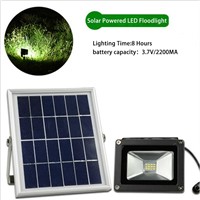 DVOLADOR Outdoor 10W Solar Floodlight Waterproof Led Spotlight with 5M wire+2200mA Battery for LED Outdoor Garden Lamp solar