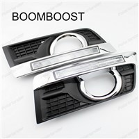 BOOMBOOST 2 pcs Daytime Running Lights LED DRL With Fog Lamp Cover for Cadillac SRX 2010-2015