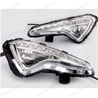 Daytime running lights car stylng For H/yundai V/erna Or A/ccent 2015 fog lamps cover drl led