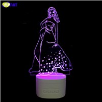 FUMAT Novelty 3D led Lamp Indoor Beauty Bluetooth Speaker Music Princess LED Night Light Color Changeable Lamparas Kid Gift