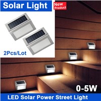 2Pcs Stainless Steel 3LED Solar garden Light Lamps for Outdoor Illuminates Stairs Paths Deck Patio LED Solar Power Street Light