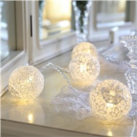 Romantic led string light with white lace ball hanging light, powered by AA battery,2/3/4 meter option for wedding decoration