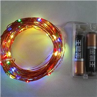 10M 100 LED Copper Wire String Lights Warm White LED Strings for Christmas Wedding Party Powered By 3 AA Battery
