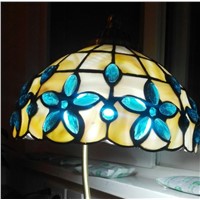 Modern Metal Body Shell Cover Table Lamp Mediterranean Sea Blue Flower Bedroom Beside Lamp European Classica Pastoral Desk Lamp