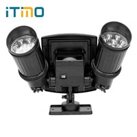 ITimo 14 LEDs Wall Lamp Double Head Spotlight LED Solar Light Outdoor Fence Panel Lights PIR Motion and Light Sensor Waterproof