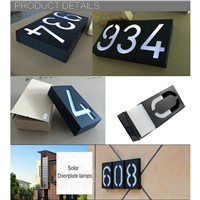 High Bright Solar Wall LED Lights Indicator Waterproof Street Doorplate Plaque Lamps Number Plate Lights House Number lampada