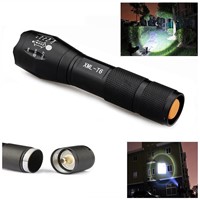 E17 XM-L T6 3800LM Aluminum Waterproof Zoomable CREE LED Flashlight Torch Light For 18650 Rechargeable Battery