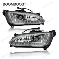 BOOMBOOST Daytime running lights for Hyundai IX45 Santa Fe one hole 2013-2015 Car styling 2 pcs auto fog lamps