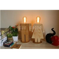 Boy &amp;amp;amp; Girl sweethearts Wood Table lamps for restaurant cafe bar bedroom decoration