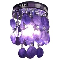 Child Bedroom Purple Crystal Shell Pendant Lamp Chandelier Ceiling Fixture light