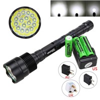 60000LM 16x XML T6 LED Flashlight 5Modes 18650 Tactical Camping Torch Lamp Light+18650 Battery+Charger