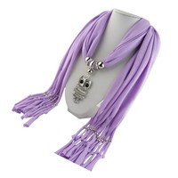 Jewelry Tassel Owl Pendant Women Shawl Scarf (Light purple)