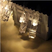 Hot 10 LED Clamp Hollow String Light Outdoor Christmas Party Pictures Decor Lamp