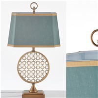Post-modern American Rural Classical Iron Fabric E27 Table Lamp For Living Room Bedroom Bedside Hotel Deco H 70cm 1403