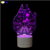 FUMAT Novelty Star Wars 3D Lamp Noverlty Star Wars 3D Bluetooth Speaker USB Music Night Light Color Changeable Lampara Kid Gift