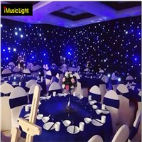 4mx8m Stardrape DJ Curtain Set LED Starcloth Blue+White LED Backdrop Curtain Disco Light