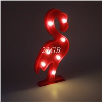 2017 NEW 3D Marquee Lamp With 7 LED Battery Operated Night Light Warm-White Flamingo APR28_20