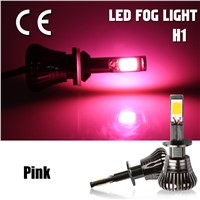 2x H1 80W LED Projector Fog Driving DRL Light Bulbs Canbus Error Free Strobe Flash Light 2 models Small Size Pink