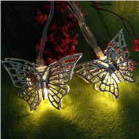 flameless portable holiday party led Lights, ,battery powered 3M 20 LEDs butterfly Fairy String Lights for home roon decoration