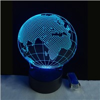 3D visual effect America map shape globe shape LED night light for decoration ball atmosphere DIY night lamp T2
