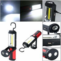 Powerful Portable 3000 Lumens COB LED Flashlight Magnetic Rechargeable Work Light 360 Degree Stand Hanging Torch Lamp For Work
