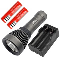 2000LM Underwater Flashlight XM-L T6 Waterproof LED Diving Flashlight  Torch Lamp With 2Pcs 18650 Batteries T2