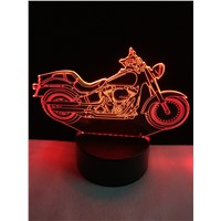 3D Motorcycle Night Light Acrylic RGB Illusion visual Desk Lamp 7 Color Changing Atmosphere Lighting for Holiday Home lamparas