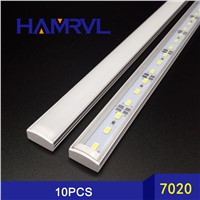 LED Bar Lights White Warm White Cold White DC12V 7020 LED Rigid Strip LED Tube with U Aluminium Shell + PC Cover 10pcs/lot