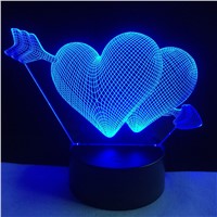 Valentines day Gift 3D Lamp LED Night Light 7 Colors Table Lampe Deco Bulb Touch Sensor luminarias fixtures lamparas