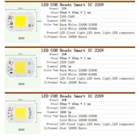 5pcs 20W 30W 50W LED Floodlight COB Chip 220V Input Integrated Smart IC Driver NEW