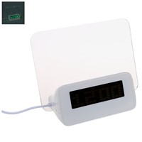 LED Light Fluorescent Message Board Alarm Clock Calendar Thermometer 4 Port USB - Green