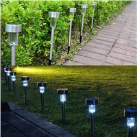 Waterproof LED Lawn Light High Bright Solar LED Light Stainless Steel Outdoor Garden Lighting Solar Landscape Path Lamp 5pcs/Lot
