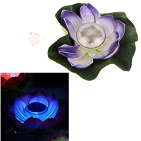 Outdoor Solar Powered LED Light Garden Floating Lotus Night Light Flower Lamp for Pool Pond Fountain Decoration Nightlights
